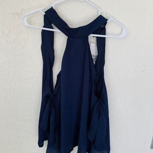 Satin open back top